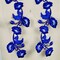 2 Pieces Royal Blue Embroidered Flower Applique Patches with Iron On Backing